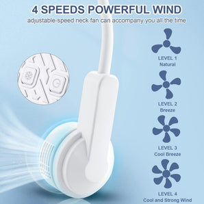 Neck fan 360° rotation