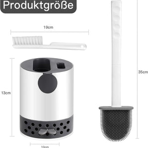 Silicone toilet brush with holder