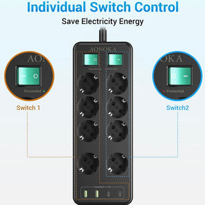 Power outlet with USB 1.5m cable