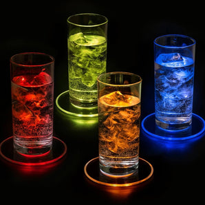 LED coasters in acrylic 2-pack