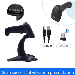 CCD wireless barcode scanner with stand