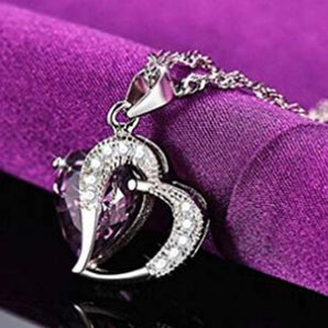 Hjärta lila kristall (Sterlingsilver) 925