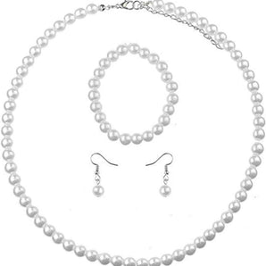 Pärlsmycken set silverpläterad