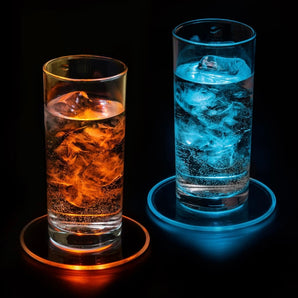LED coasters in acrylic 2-pack