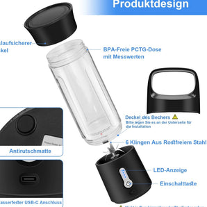 Mixer rechargeable 500ml (BPA-free)