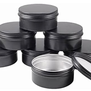 Storage jars in black aluminum 12 pcs