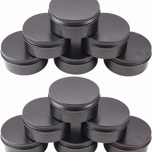 Storage jars in black aluminum 12 pcs