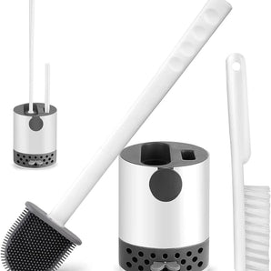 Silicone toilet brush with holder
