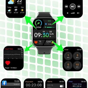 Smart Watch Fitness Nerunsa (Black &amp; Pink)