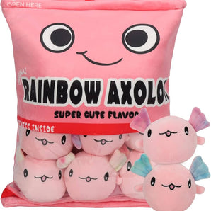 Plush pillow with 6 Axolotls (pink)