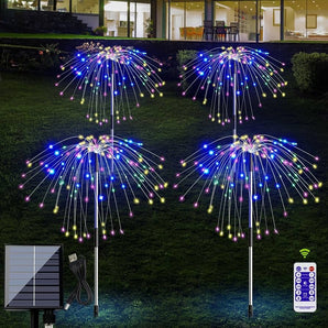 Fireworks Solar lamps 4-pack 8 different modes