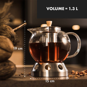 Teapot with heater 1.3 liters (Stainless steel)
