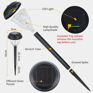 Trädgårdslampor solcell i akryl (6-pack)