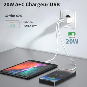 2-pack USB C-laddare 20 W