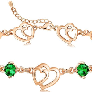 Armband 925 Silver med 5A Sparkle Zirkon (grön)