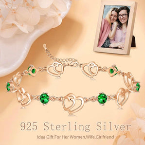Armband 925 Silver med 5A Sparkle Zirkon (grön)