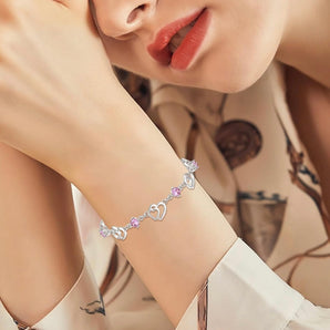 Armband 925 Silver med 5A Sparkle Zirkon (rosa)