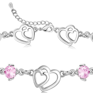 Armband 925 Silver med 5A Sparkle Zirkon (rosa)