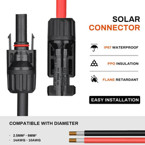 50 pairs of solar cable connectors with 1 pair of keys
