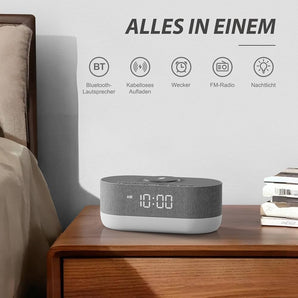 Bluetooth-högtalare med radio och väckarklocka