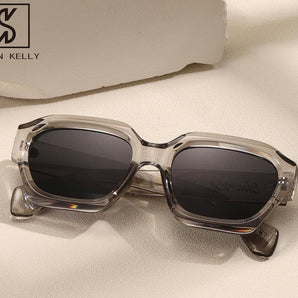 SHEEN KELLY retro thick rectangular sunglasses