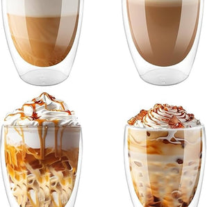 Kaffekoppar Dubbelglas 4x350 ml